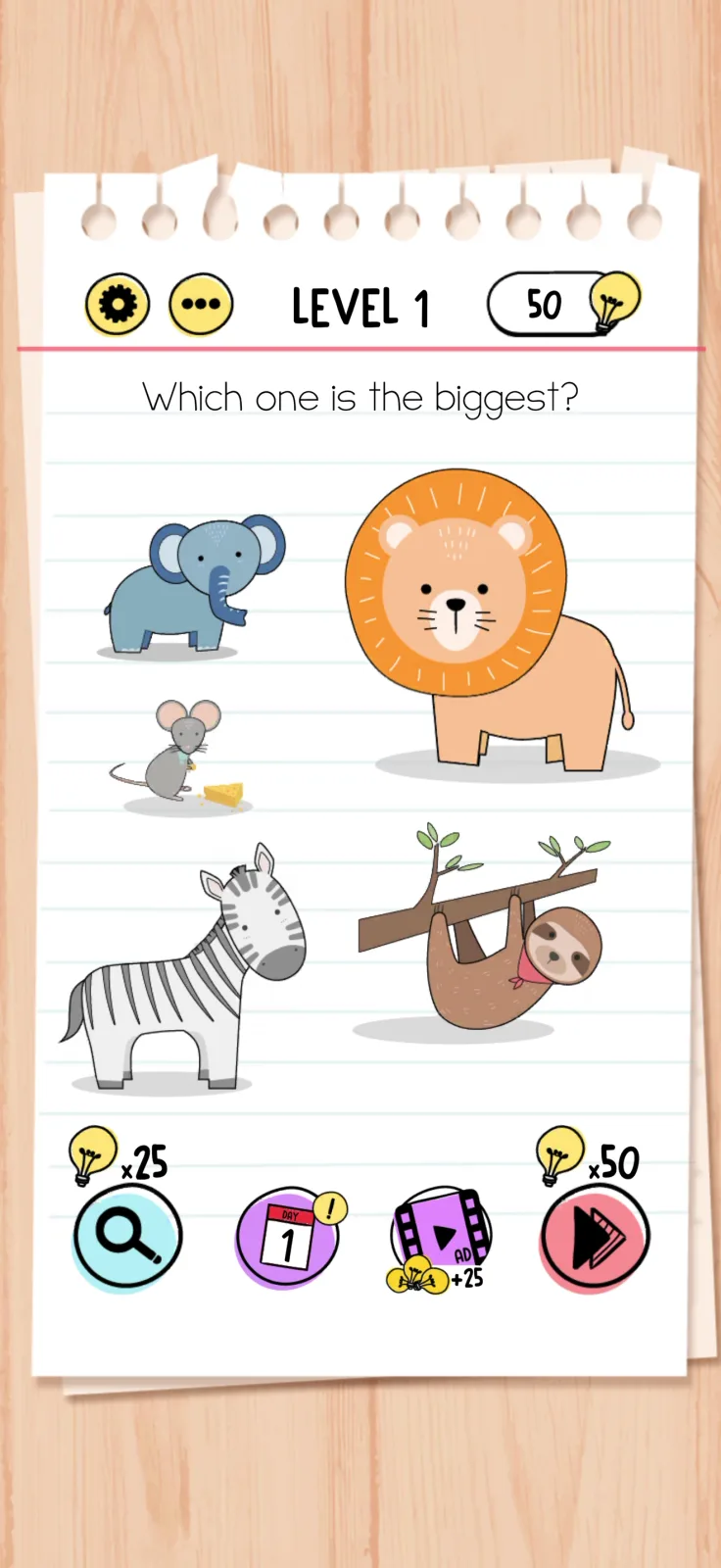Gameplay screen from Brain Test
