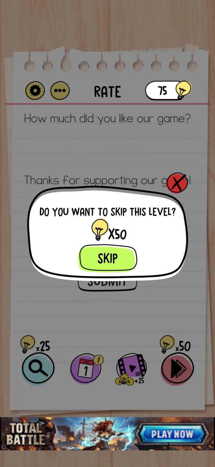 Revival screen from Brain Test