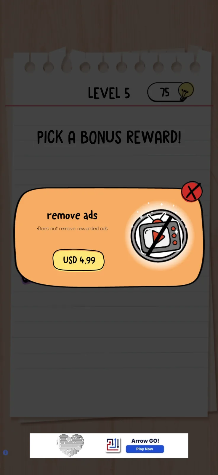 Offers screen from Brain Test