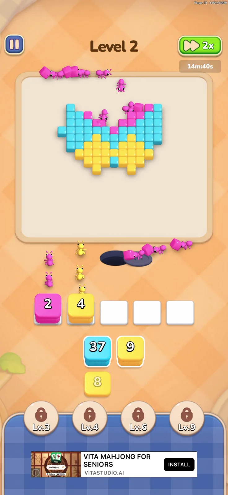 Gameplay screen from Colony Flow!