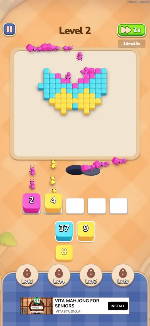 Gameplay screen from Colony Flow!