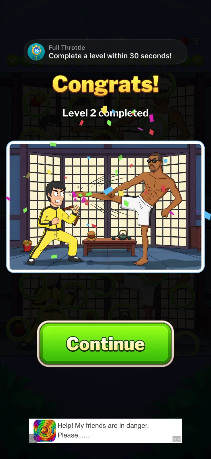 Victory screen from Find Differences