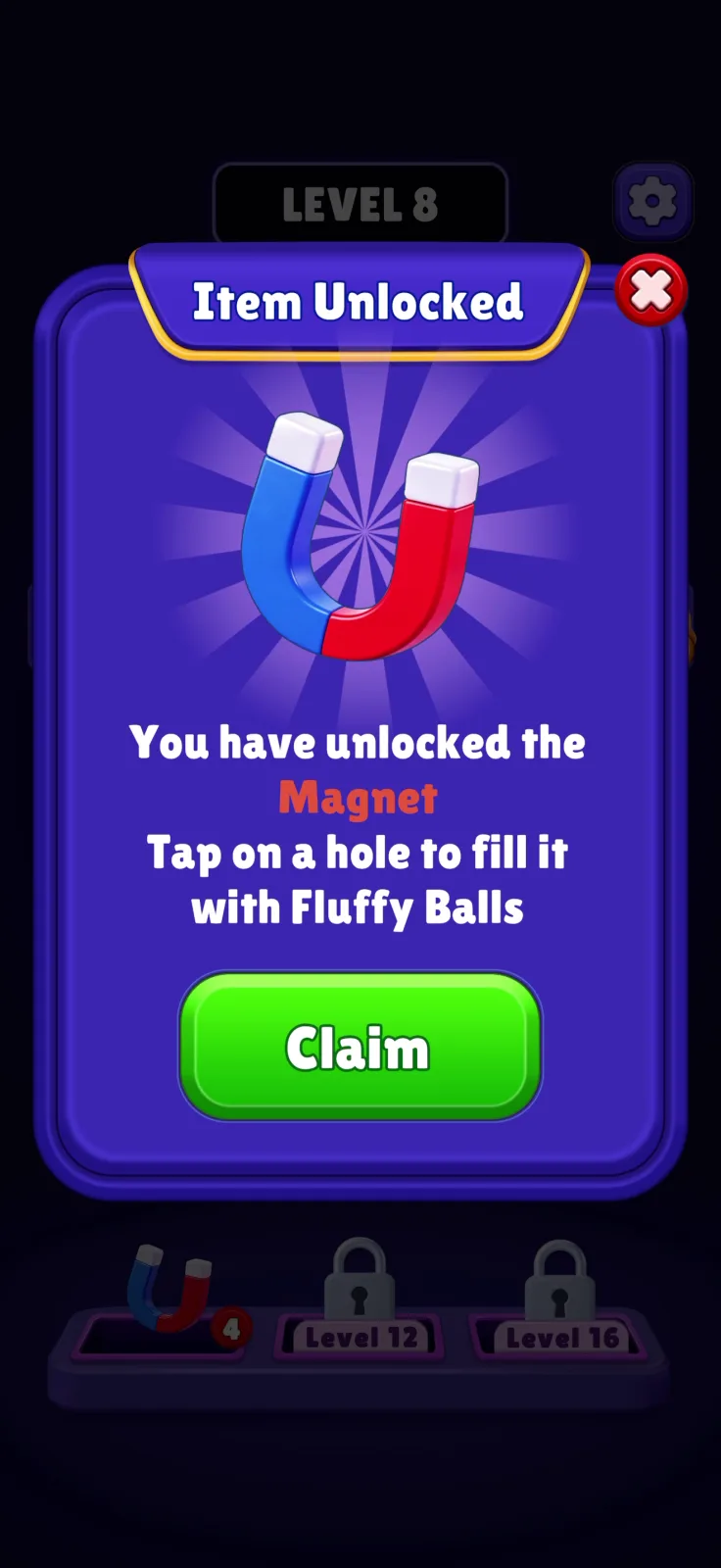 Tutorial screen from Fluffy Drop