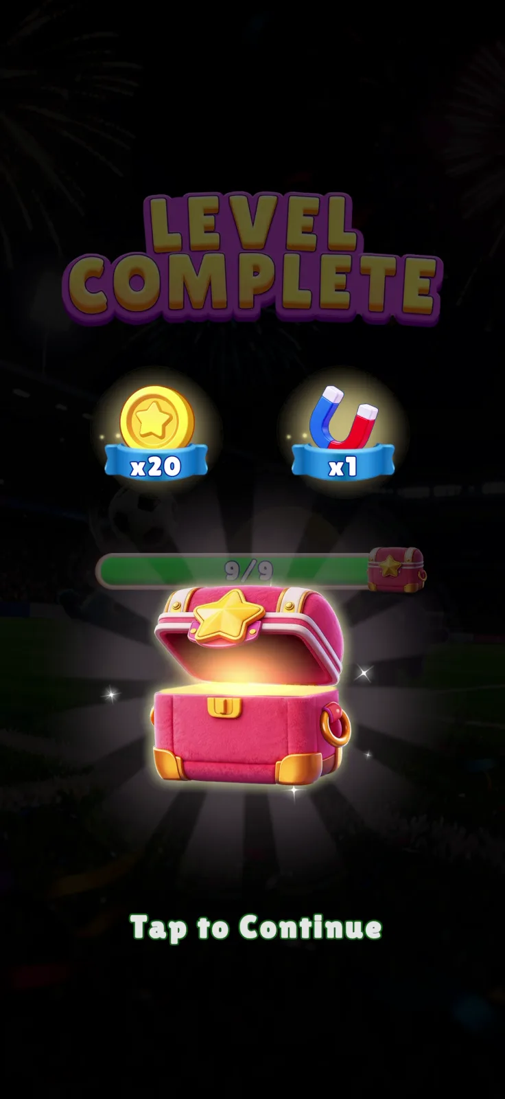 Victory screen from Fluffy Drop