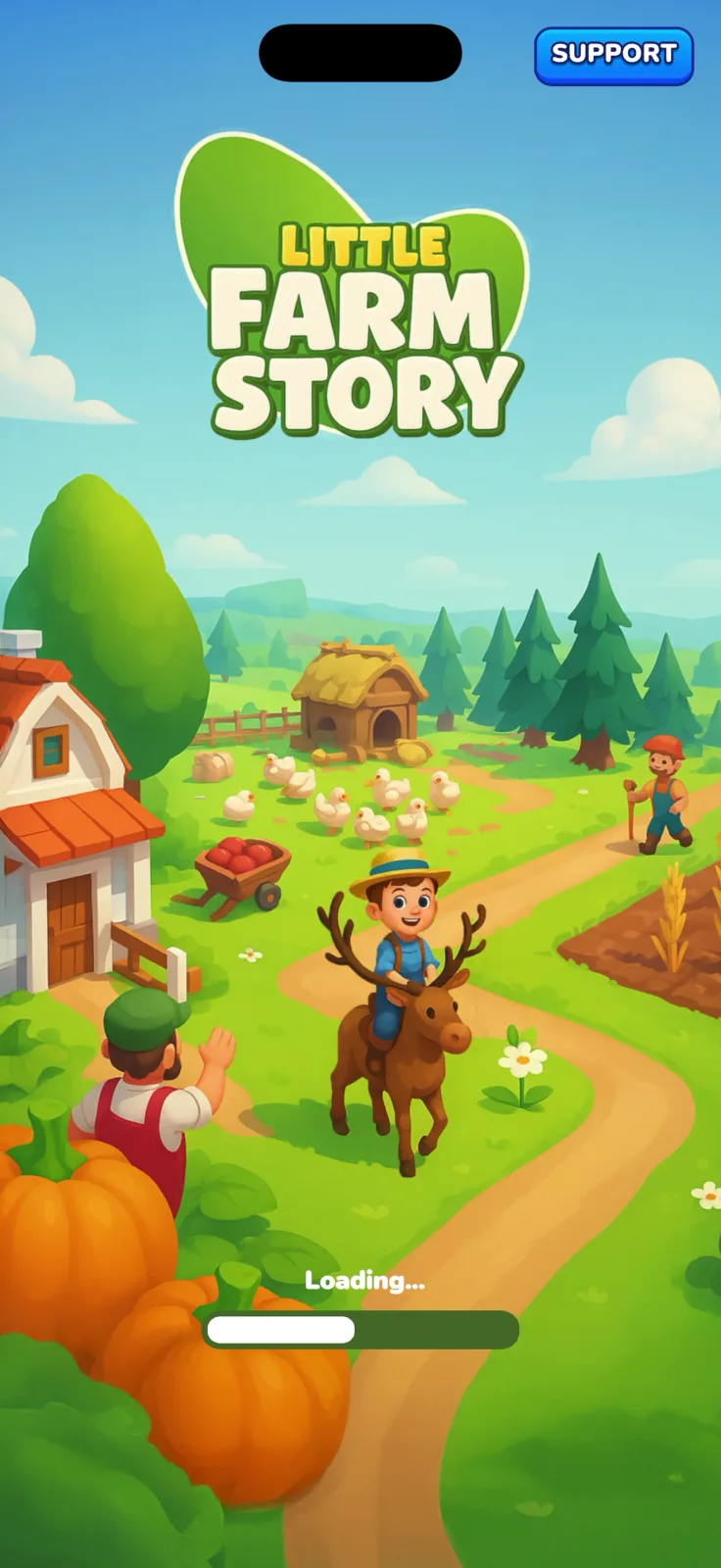 First launch screen from Little Farm Story