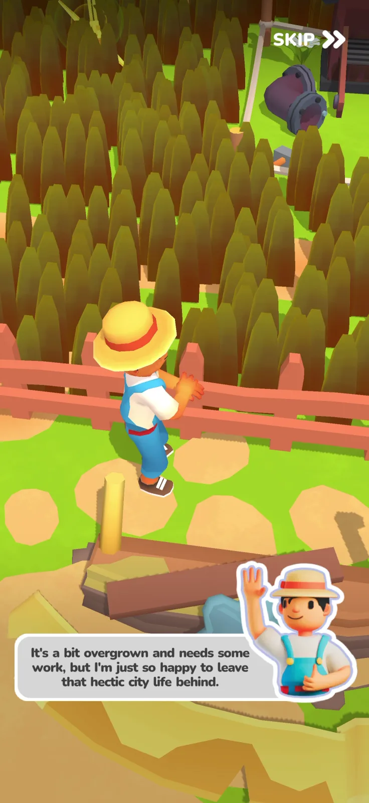 Tutorial screen from Little Farm Story