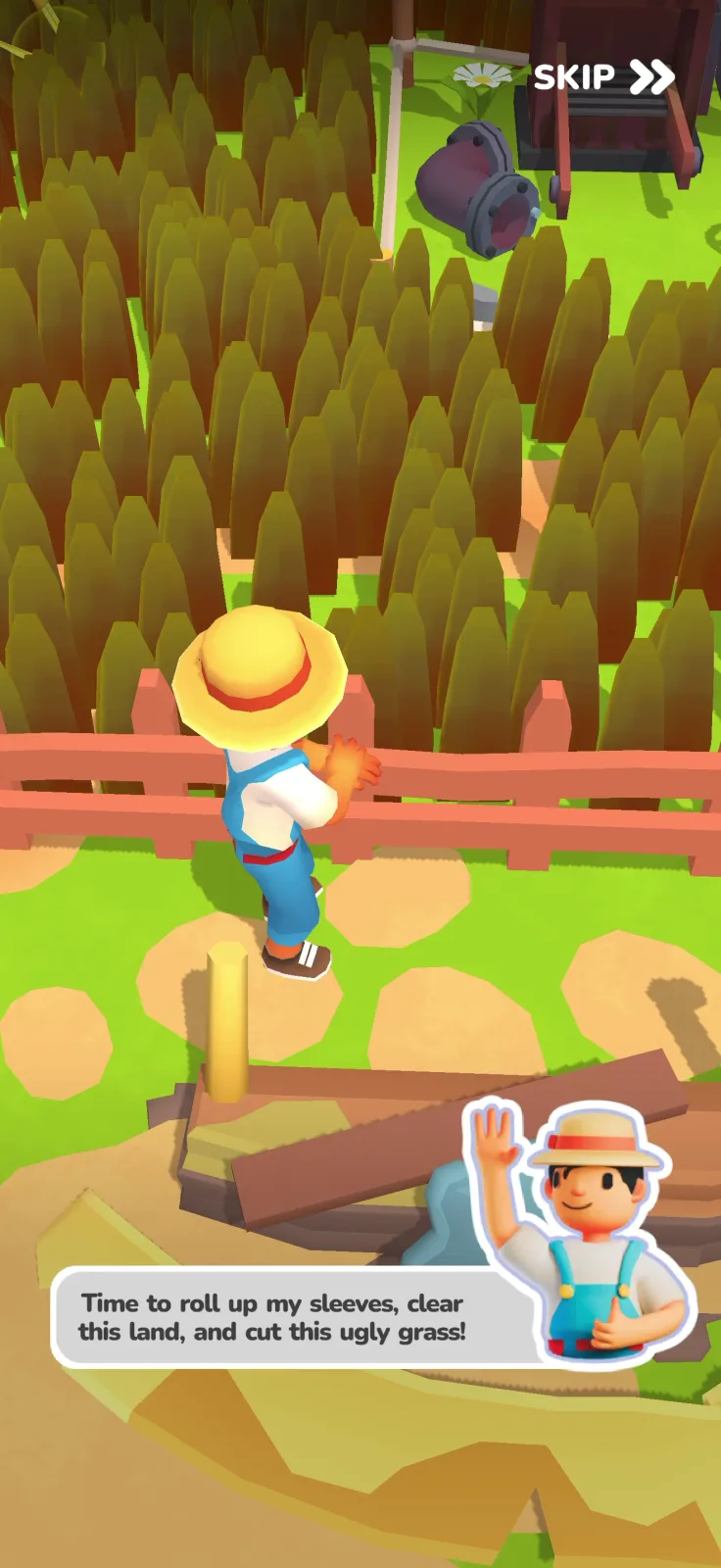 Tutorial screen from Little Farm Story