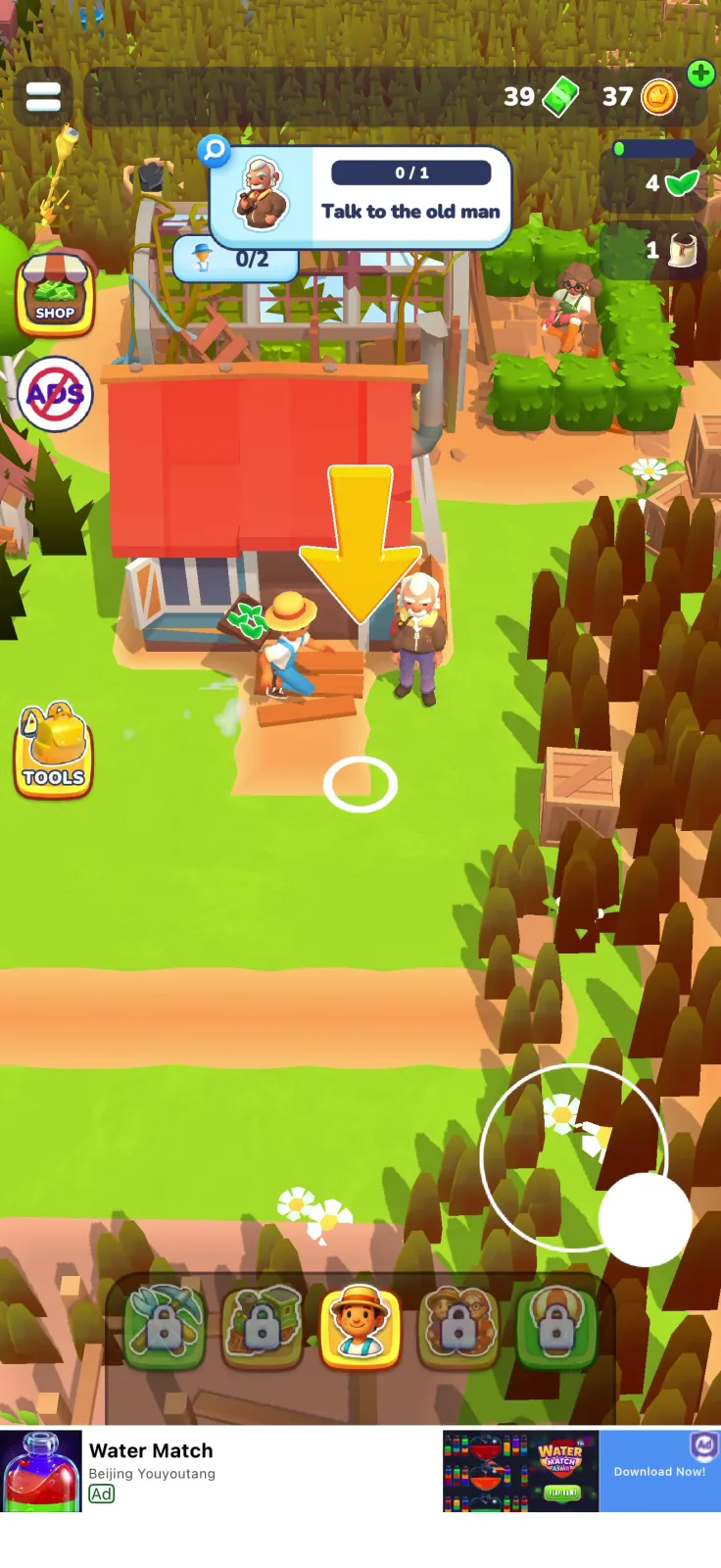 Tutorial screen from Little Farm Story