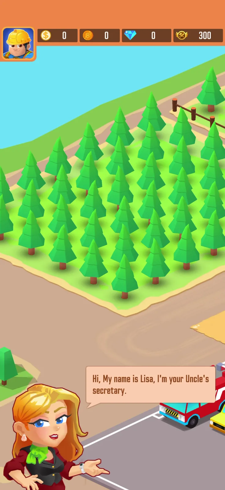 Tutorial screen from Lumber Inc