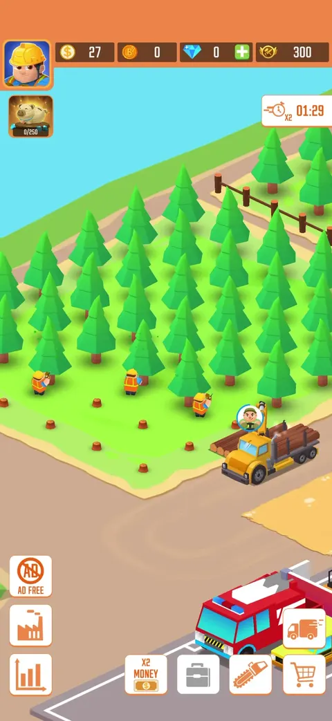 Gameplay screen from Lumber Inc