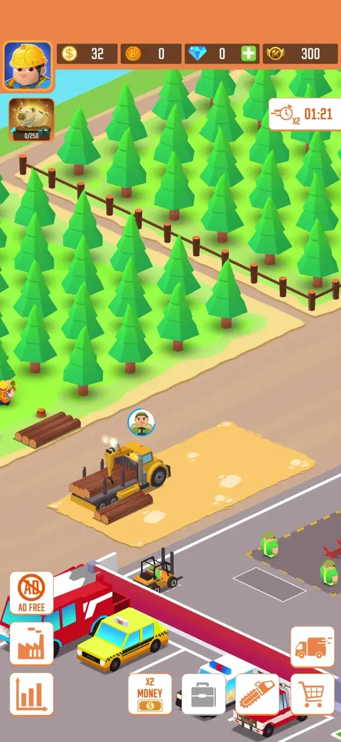 Gameplay screen from Lumber Inc