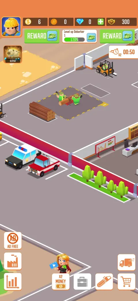 Gameplay screen from Lumber Inc