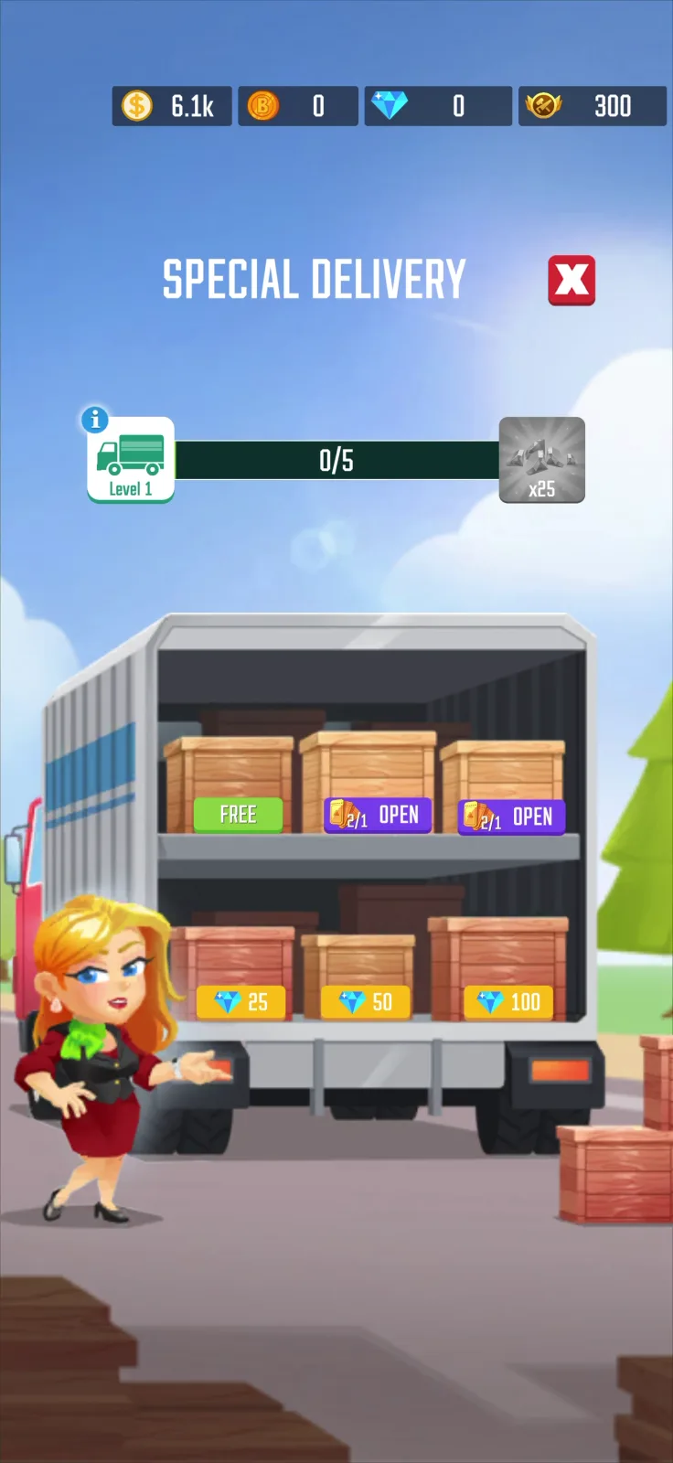 Gacha / loot box screen from Lumber Inc
