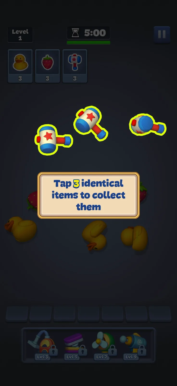 Tutorial screen from Match Factory