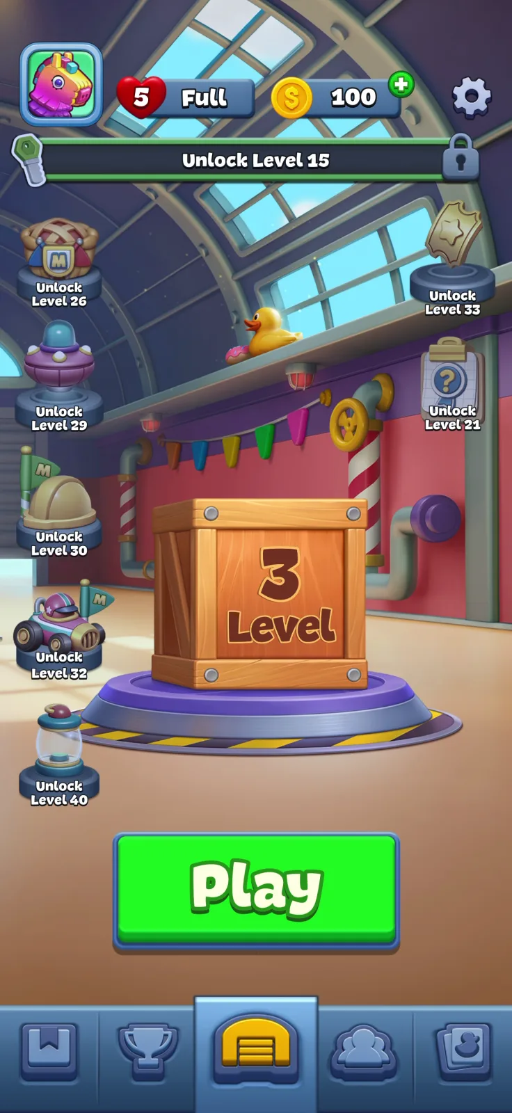 Home screen screen from Match Factory