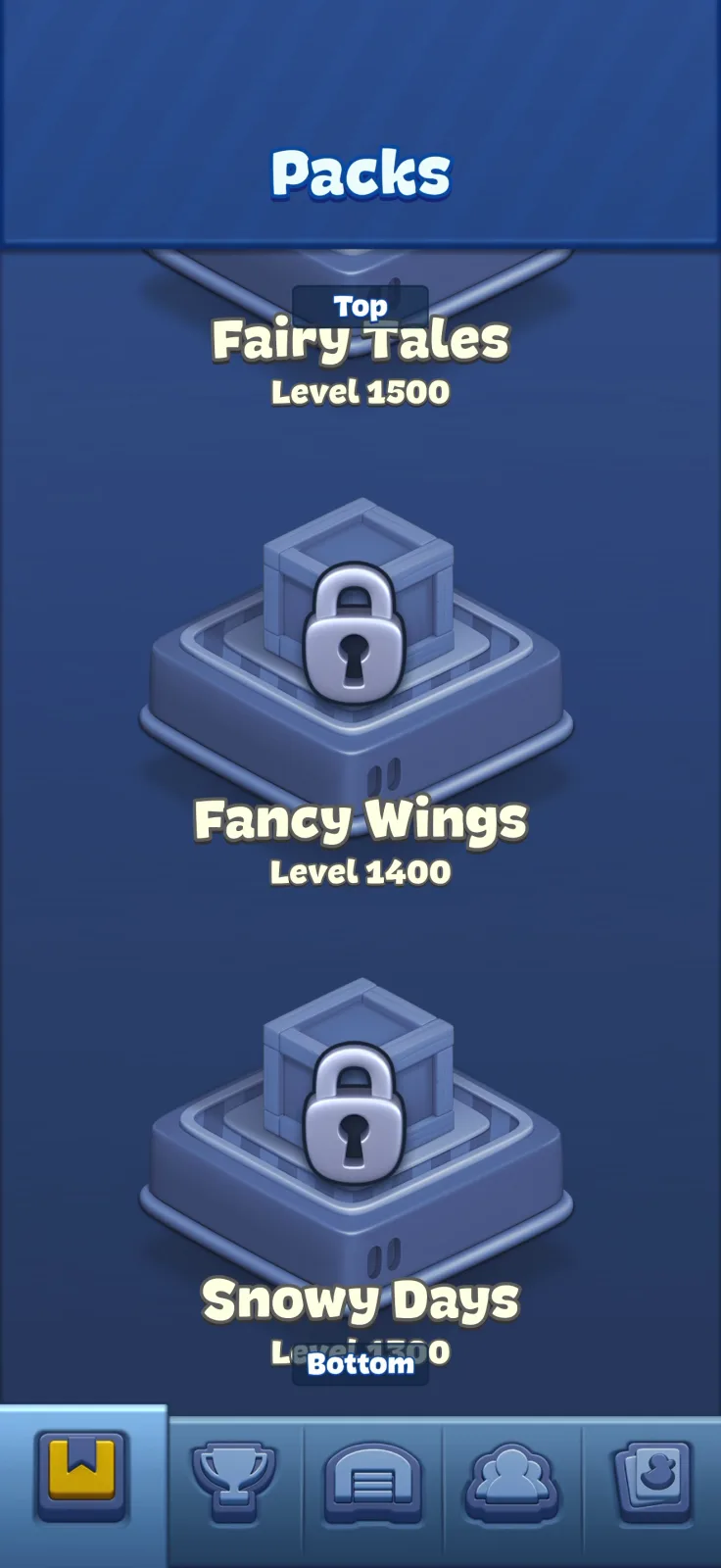 Progression map screen from Match Factory