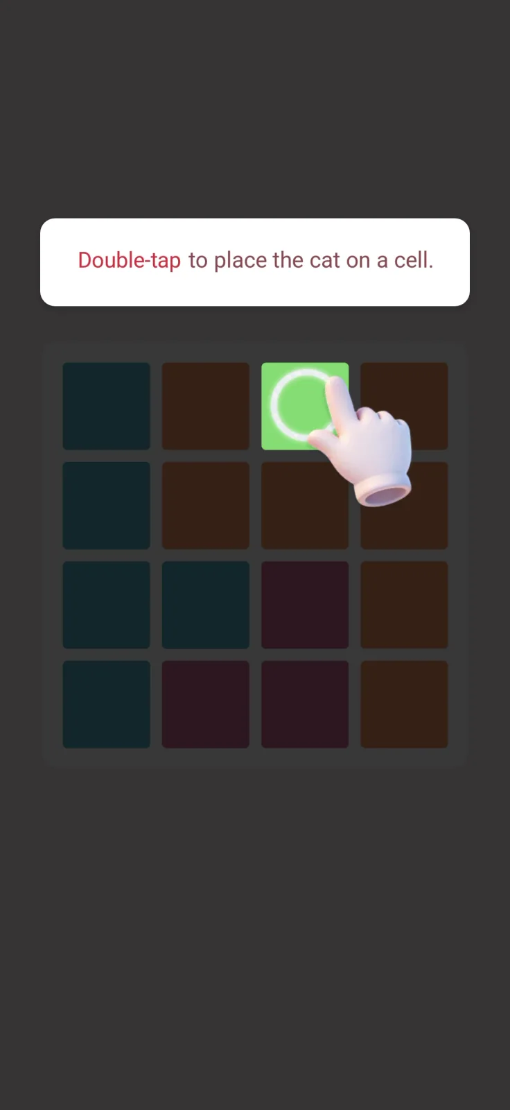 Tutorial screen from Meowdoku!