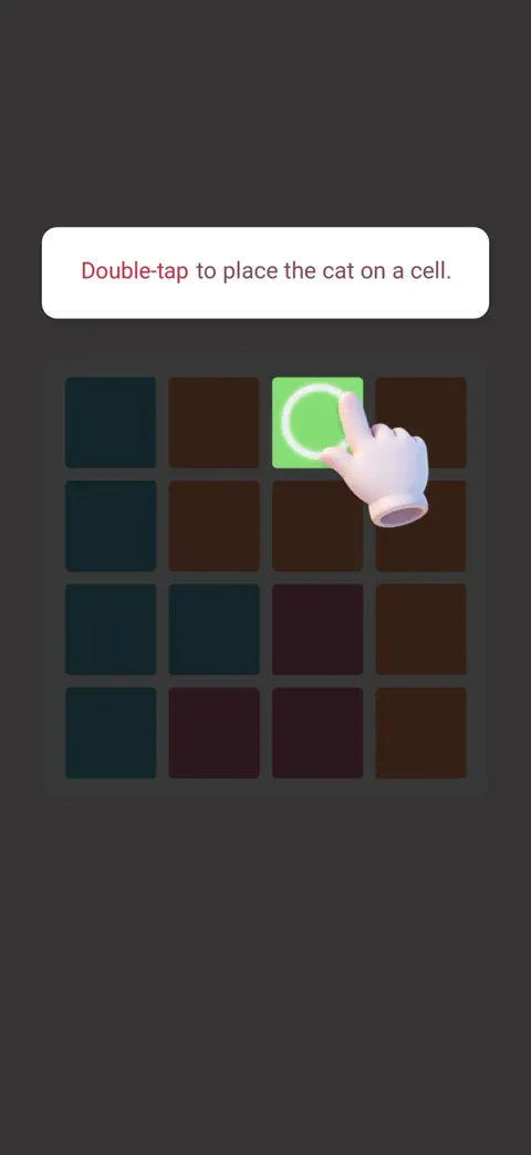Tutorial screen from Meowdoku!