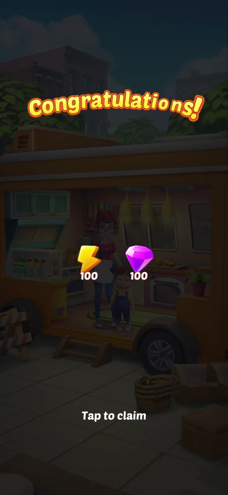 Results screen from Merge Cooking: Theme Restaurant