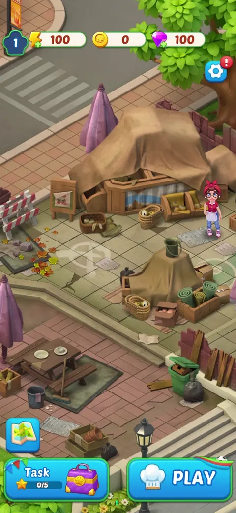 Home screen screen from Merge Cooking: Theme Restaurant