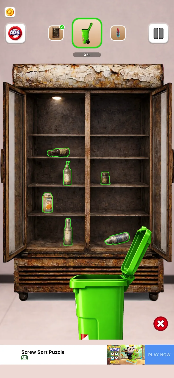 Gameplay screen from Perfect Makeover Cleaning ASMR