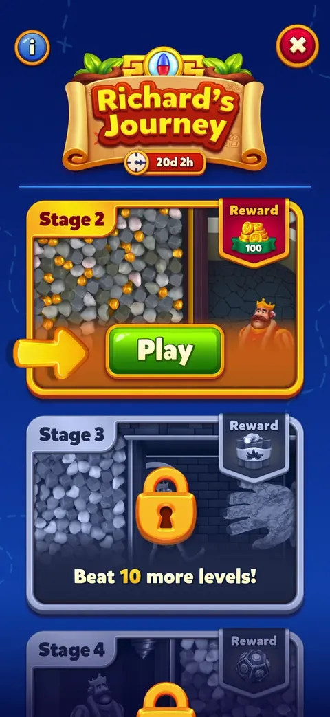 Events screen from Royal Kingdom