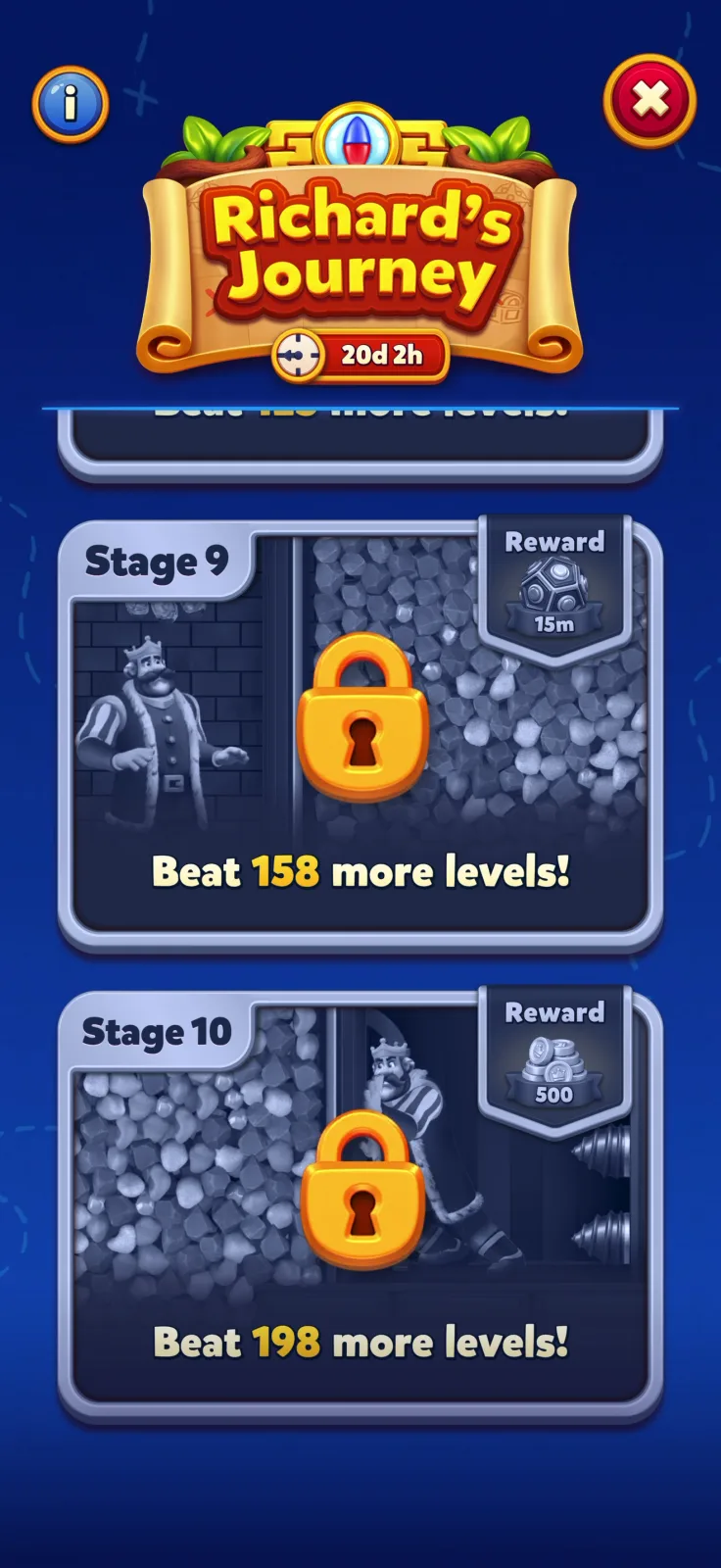 Events screen from Royal Kingdom