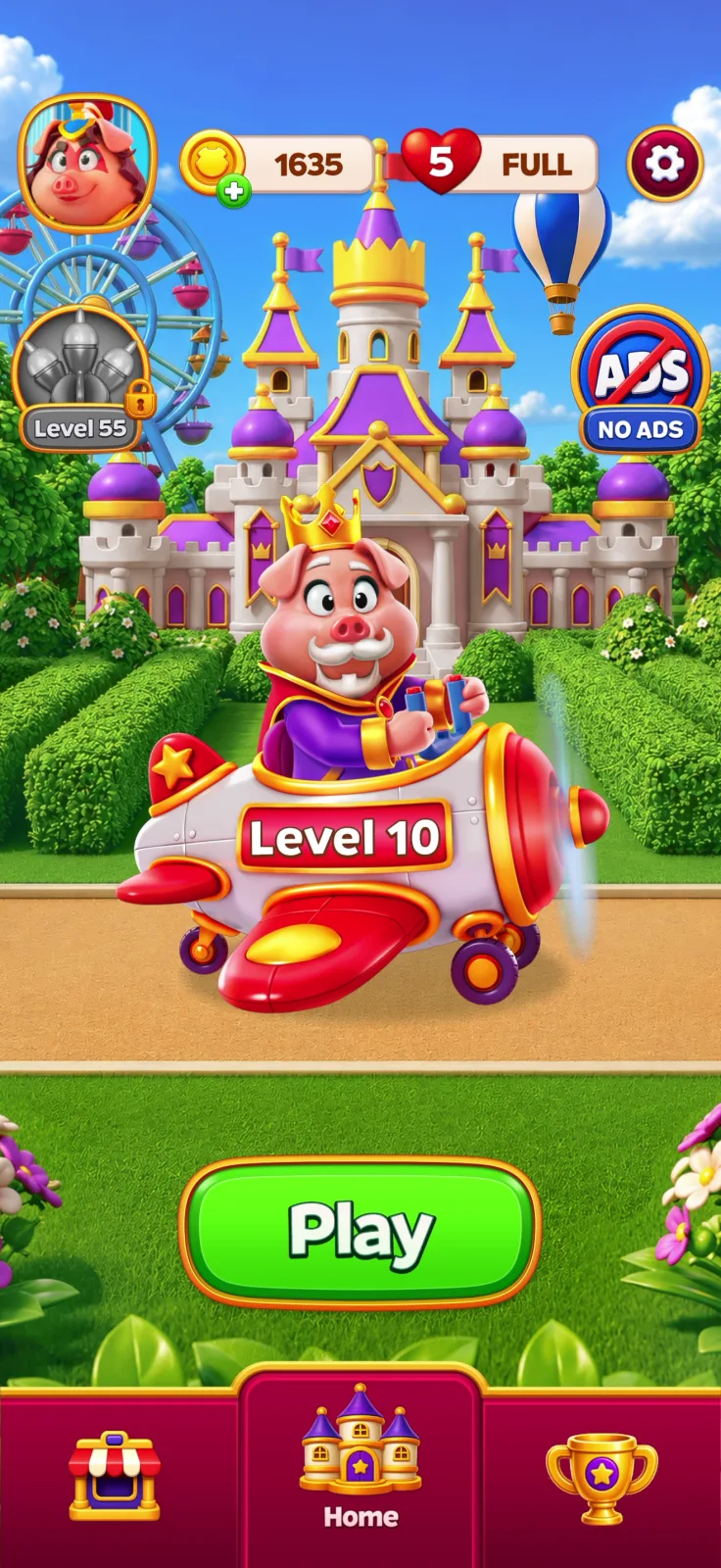 Home screen screen from Royal Smash