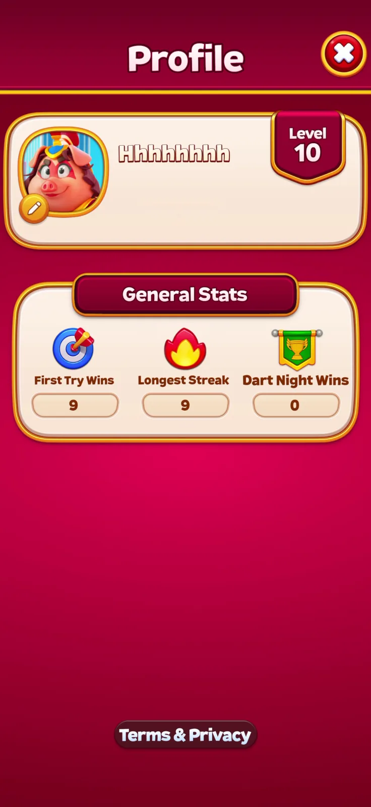 Account & login screen from Royal Smash