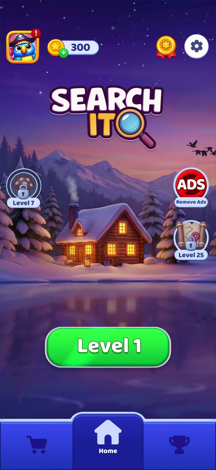 Home screen screen from Search It