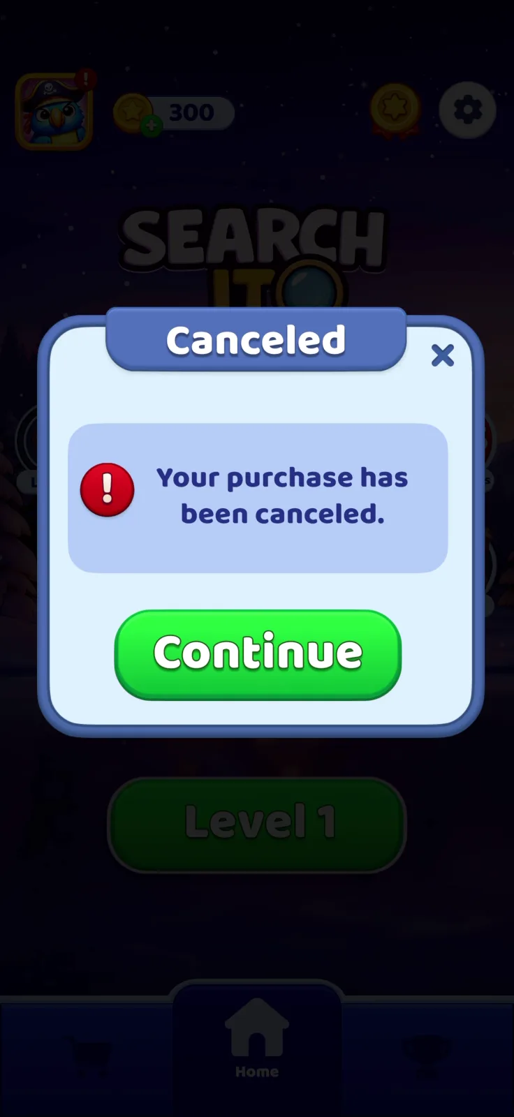 Notifications screen from Search It