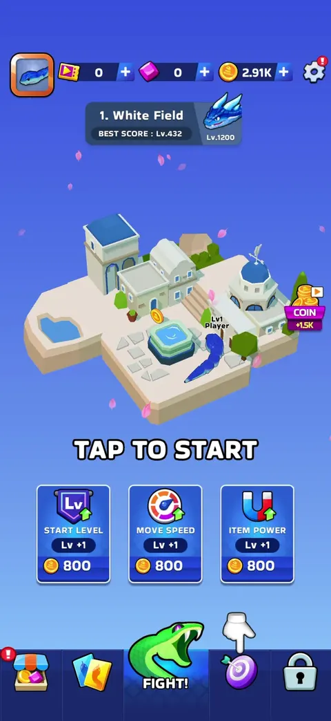Snake Clash — Home screen