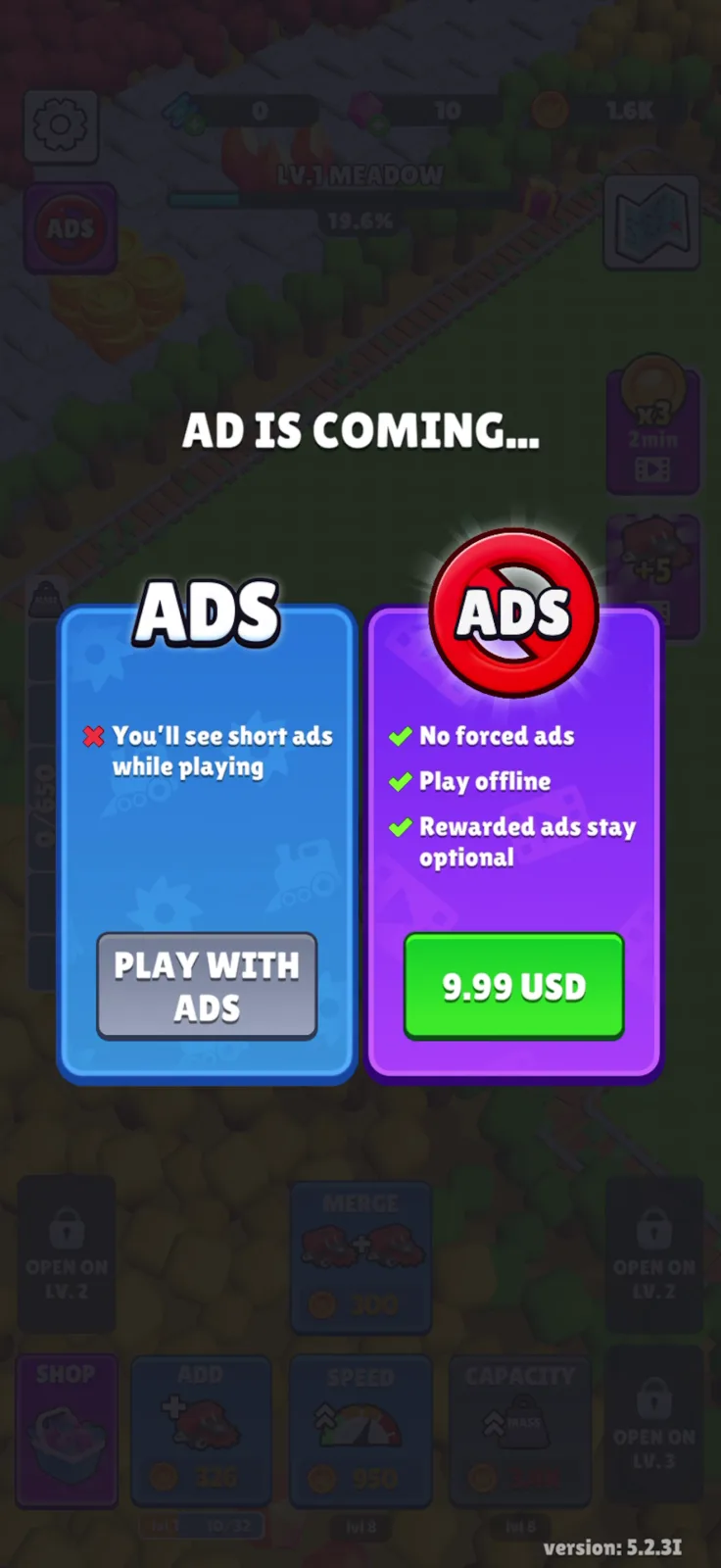 Offers screen from Train Miner