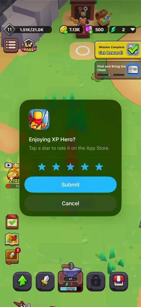 Social screen from XP Hero