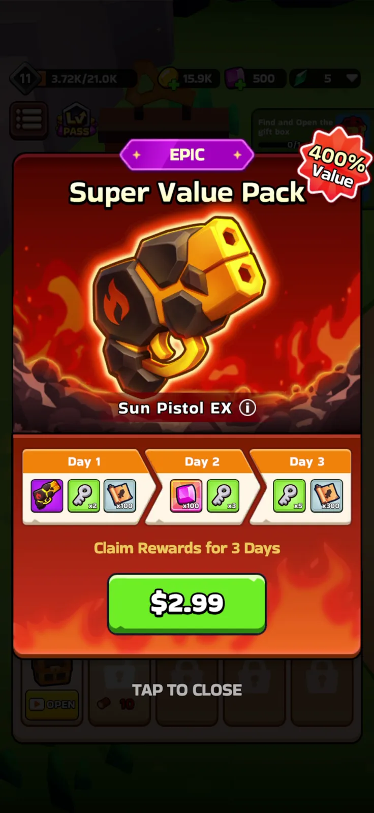 Offers screen from XP Hero